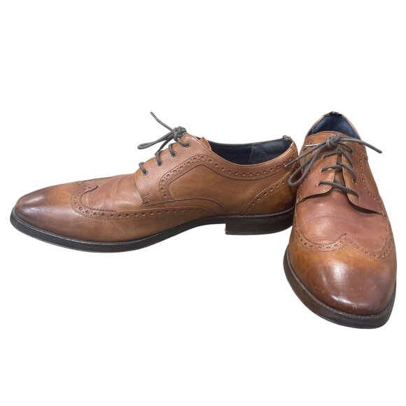 Cole Haan Mens Brown Leather Wingtip Oxford Shoes Size 12M SKU 9413 - Picture 2 of 16